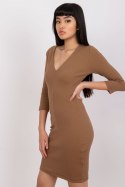 Sukienka Model RV-SK-7454.11P Brown - Rue Paris Rue Paris Sukienka Model RV-SK-7454.11P Brown - Rue Paris Rue Paris