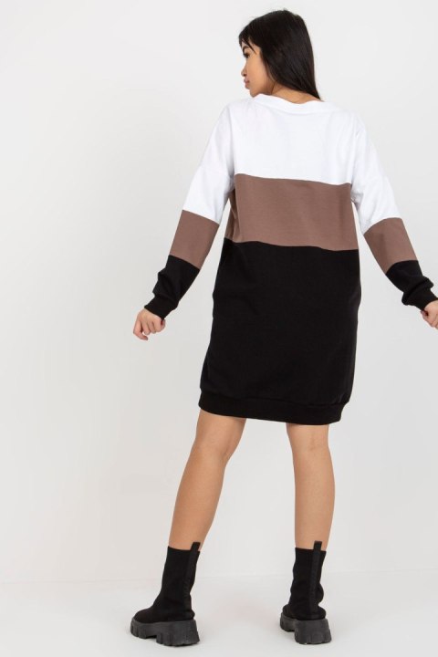 Sukienka Model RV-SK-8382.04 White/Black - Rue Paris Rue Paris Sukienka Model RV-SK-8382.04 White/Black - Rue Paris Rue Paris
