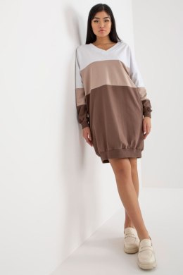 Sukienka Model RV-SK-8382.31 White/Brown - Rue Paris Rue Paris