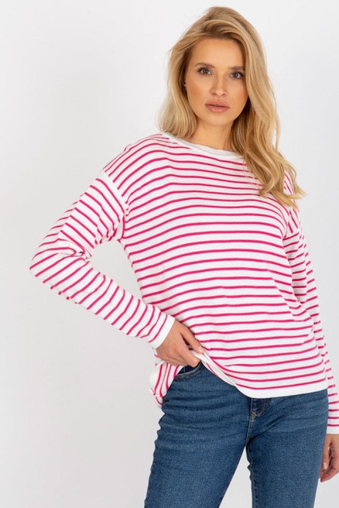 Sweter Damski Model LC-SW-6006.22 White/Pink - Rue Paris Rue Paris Sweter Damski Model LC-SW-6006.22 White/Pink - Rue Paris Rue Paris