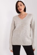 Sweter Damski Model TO-SW-1810.25X Beige - Rue Paris Rue Paris Sweter Damski Model TO-SW-1810.25X Beige - Rue Paris Rue Paris