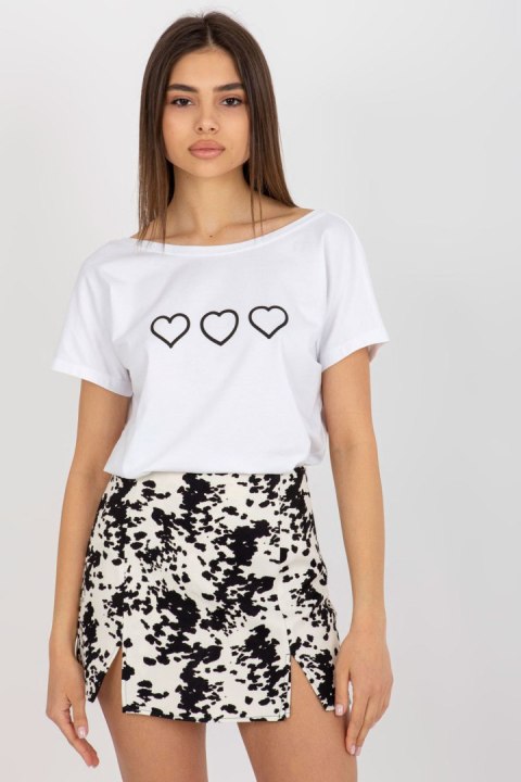 T-shirt Damski Model RV-TS-5650.07P White/Black - Rue Paris Rue Paris T-shirt Damski Model RV-TS-5650.07P White/Black - Rue Paris Rue Paris