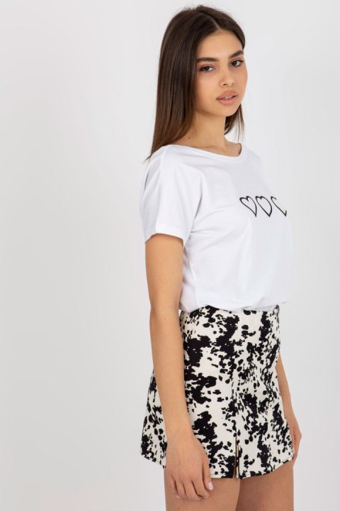 T-shirt Damski Model RV-TS-5650.07P White/Black - Rue Paris Rue Paris T-shirt Damski Model RV-TS-5650.07P White/Black - Rue Paris Rue Paris