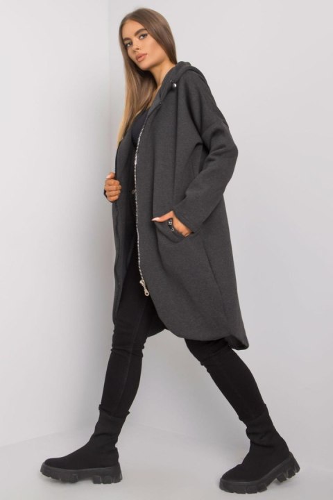 Bluza Damska Model RV-BL-4858-1.99P Grafit - Rue Paris Rue Paris Bluza Damska Model RV-BL-4858-1.99P Grafit - Rue Paris Rue Paris