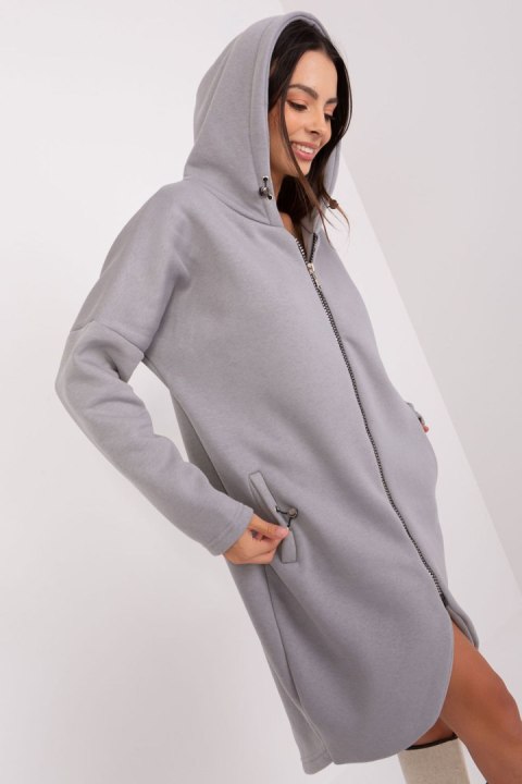Bluza Damska Model RV-BL-4858-1.99P Light Grey - Rue Paris Rue Paris Bluza Damska Model RV-BL-4858-1.99P Light Grey - Rue Paris Rue Paris