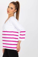 Bluzka Model RV-BZ-8008.63 White/Pink - Rue Paris Rue Paris Bluzka Model RV-BZ-8008.63 White/Pink - Rue Paris Rue Paris