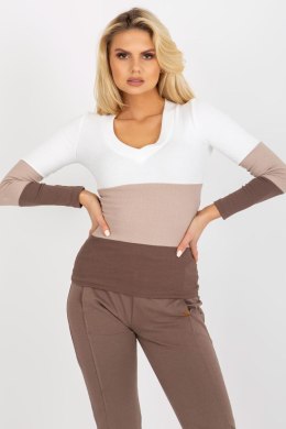 Bluzka Model RV-BZ-8431.31X White/Brown - Rue Paris Rue Paris