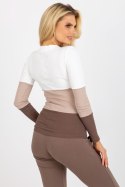 Bluzka Model RV-BZ-8431.31X White/Brown - Rue Paris Rue Paris Bluzka Model RV-BZ-8431.31X White/Brown - Rue Paris Rue Paris
