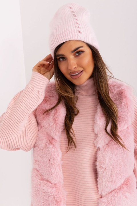Czapka Model AT-CZ-2328.38P Light Pink - AT AT Czapka Model AT-CZ-2328.38P Light Pink - AT AT