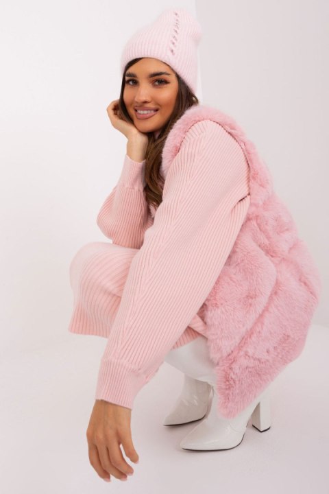 Czapka Model AT-CZ-2328.38P Light Pink - AT AT Czapka Model AT-CZ-2328.38P Light Pink - AT AT