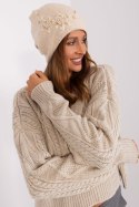 Czapka Model AT-CZ-2329.79 Beige - AT AT Czapka Model AT-CZ-2329.79 Beige - AT AT