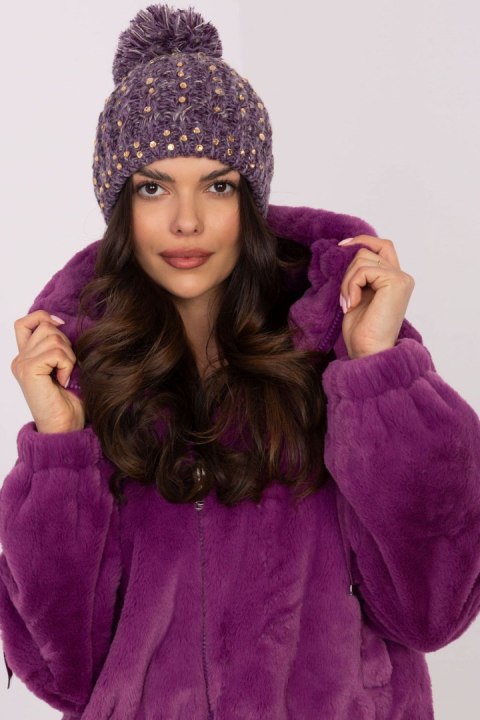 Czapka Model AT-CZ-JY-39.81 Violet - AT AT Czapka Model AT-CZ-JY-39.81 Violet - AT AT