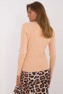 Sweter Damski Model AT-SW-2338-2.00 Camel - AT AT Sweter Damski Model AT-SW-2338-2.00 Camel - AT AT