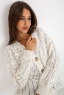 Sweter Damski Model LC-SW-8022.04P Ecru - Rue Paris Rue Paris Sweter Damski Model LC-SW-8022.04P Ecru - Rue Paris Rue Paris