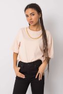T-shirt Damski Model 157-TS-4257.78 Brzoskwinia - Rue Paris Rue Paris T-shirt Damski Model 157-TS-4257.78 Brzoskwinia - Rue Paris Rue Paris