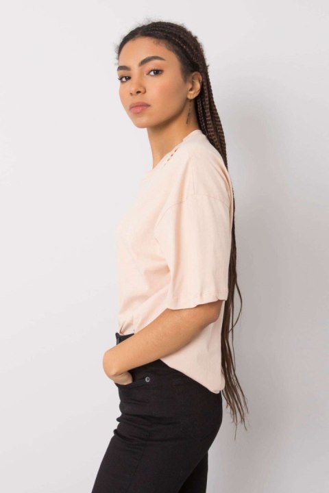 T-shirt Damski Model 157-TS-4257.78 Brzoskwinia - Rue Paris Rue Paris T-shirt Damski Model 157-TS-4257.78 Brzoskwinia - Rue Paris Rue Paris