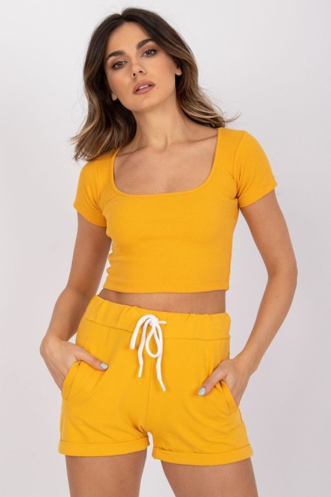 T-shirt Damski Model RV-TS-7538.12P Light Orange - Rue Paris Rue Paris T-shirt Damski Model RV-TS-7538.12P Light Orange - Rue Paris Rue Paris