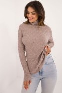 Golf Damski Model AT-SW-2334-2.61 Dark Beige - AT AT Golf Damski Model AT-SW-2334-2.61 Dark Beige - AT AT