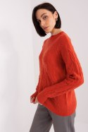 Sweter Damski Model AT-SW-2340.43 Dark Orange - AT AT Sweter Damski Model AT-SW-2340.43 Dark Orange - AT AT