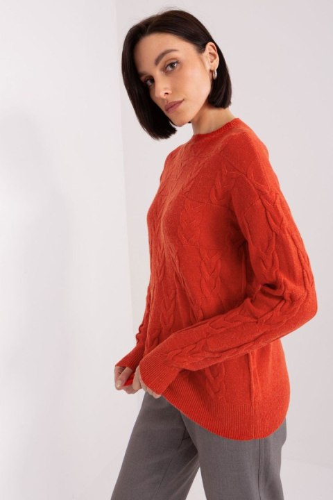 Sweter Damski Model AT-SW-2340.43 Dark Orange - AT AT Sweter Damski Model AT-SW-2340.43 Dark Orange - AT AT