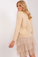 Sweter Damski Model AT-SW-2346-2.99P Beige - AT AT Sweter Damski Model AT-SW-2346-2.99P Beige - AT AT