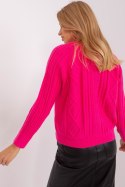 Sweter Damski Model AT-SW-2346-2.99P Dark Pink - AT AT Sweter Damski Model AT-SW-2346-2.99P Dark Pink - AT AT