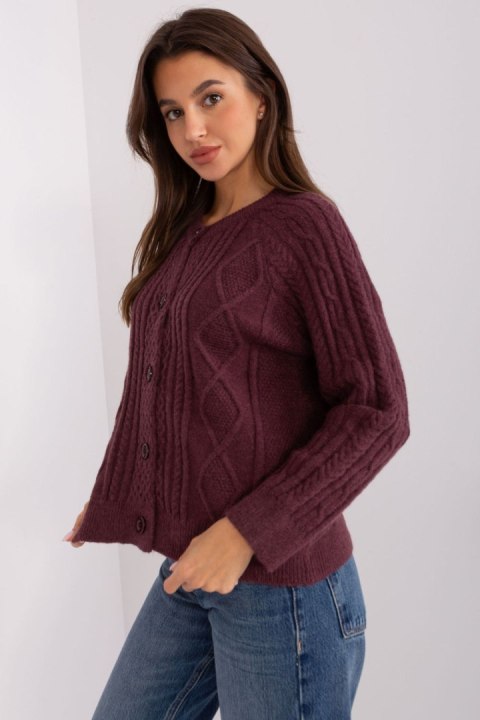 Sweter Damski Model AT-SW-2346-2.99P Dark Violet - AT AT Sweter Damski Model AT-SW-2346-2.99P Dark Violet - AT AT