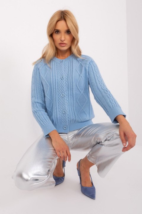 Sweter Damski Model AT-SW-2346-2.99P Light Blue - AT AT Sweter Damski Model AT-SW-2346-2.99P Light Blue - AT AT