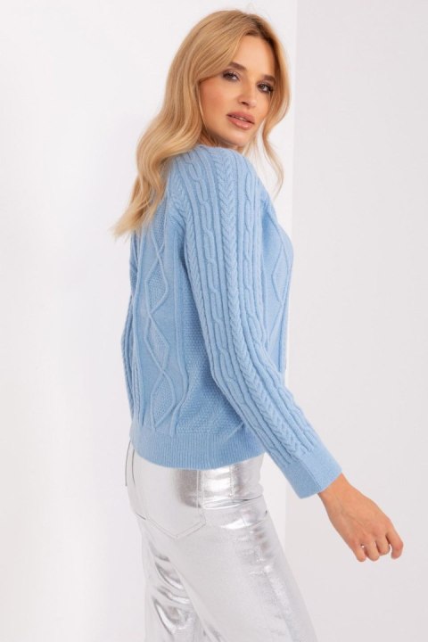 Sweter Damski Model AT-SW-2346-2.99P Light Blue - AT AT Sweter Damski Model AT-SW-2346-2.99P Light Blue - AT AT