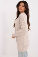 Sweter Damski Model AT-SW-23525.21 Beige - AT AT Sweter Damski Model AT-SW-23525.21 Beige - AT AT