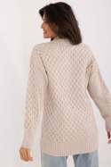 Sweter Damski Model AT-SW-23525.21 Beige - AT AT Sweter Damski Model AT-SW-23525.21 Beige - AT AT