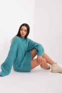 Sweter Damski Model AT-SW-2367-2.64P Turkus - AT AT Sweter Damski Model AT-SW-2367-2.64P Turkus - AT AT
