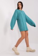 Sweter Damski Model AT-SW-2367-2.64P Turkus - AT AT Sweter Damski Model AT-SW-2367-2.64P Turkus - AT AT