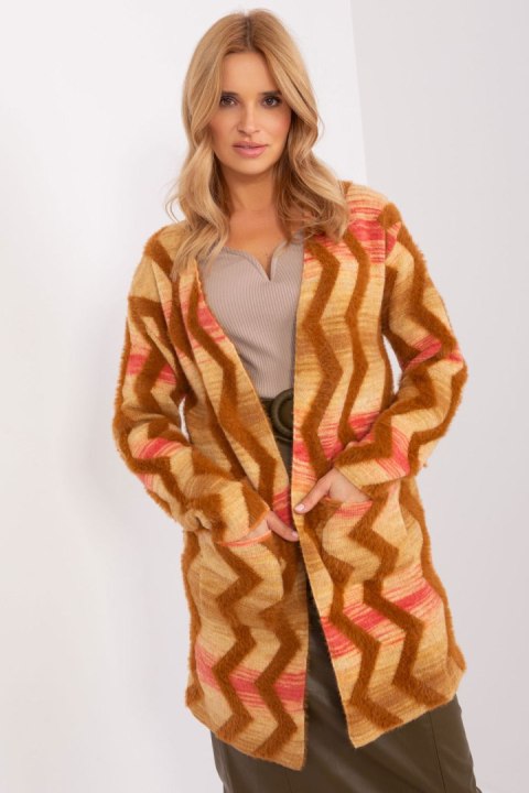Sweter Kardigan Model AT-SW-234701.34 Camel - AT AT Sweter Kardigan Model AT-SW-234701.34 Camel - AT AT
