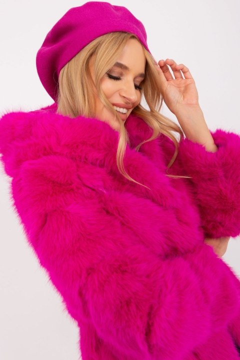Beret Model AT-CZ-231305.82P Fuksja - AT AT Beret Model AT-CZ-231305.82P Fuksja - AT AT