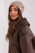 Czapka Model AT-CZ-2325.85 Dark Beige - AT AT Czapka Model AT-CZ-2325.85 Dark Beige - AT AT