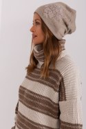 Czapka Model AT-CZ-23250.01P Dark Beige - AT AT Czapka Model AT-CZ-23250.01P Dark Beige - AT AT