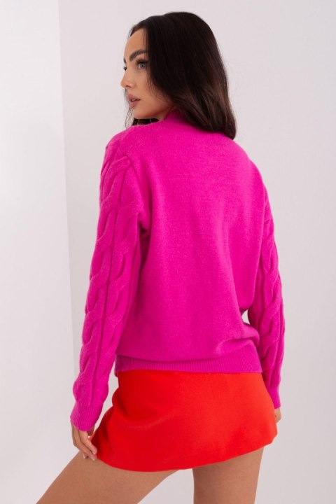 Sweter Damski Model AT-SW-2235.00P Fuksja - AT AT Sweter Damski Model AT-SW-2235.00P Fuksja - AT AT