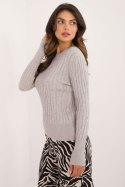 Sweter Damski Model AT-SW-2338-2.00 Grey - AT AT Sweter Damski Model AT-SW-2338-2.00 Grey - AT AT