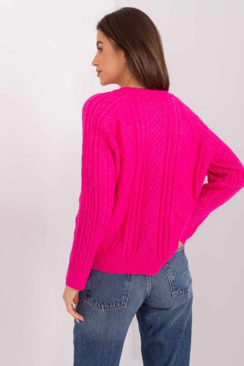 Sweter Damski Model AT-SW-2346-2.99P Fuksja - AT AT Sweter Damski Model AT-SW-2346-2.99P Fuksja - AT AT
