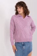 Sweter Damski Model AT-SW-2349-2.96 Light Violet - AT AT Sweter Damski Model AT-SW-2349-2.96 Light Violet - AT AT