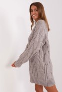 Sweter Damski Model AT-SW-2367-1.35P Grey - AT AT Sweter Damski Model AT-SW-2367-1.35P Grey - AT AT