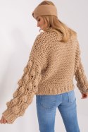 Sweter Damski Model AT-SW-2382.97P Beige - AT AT Sweter Damski Model AT-SW-2382.97P Beige - AT AT