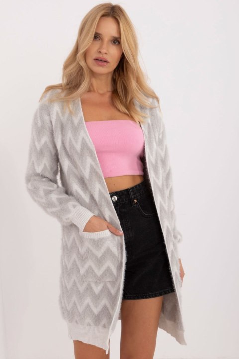 Sweter Kardigan Model AT-SW-2340-A.00 Grey - AT AT Sweter Kardigan Model AT-SW-2340-A.00 Grey - AT AT