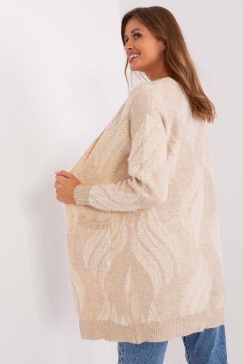 Sweter Kardigan Model AT-SW-234501.00P Light Beige - AT AT Sweter Kardigan Model AT-SW-234501.00P Light Beige - AT AT