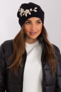 Czapka Model AT-CZ-2329-1.85 Black/Beige - AT AT Czapka Model AT-CZ-2329-1.85 Black/Beige - AT AT