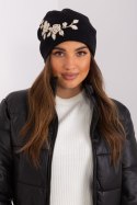 Czapka Model AT-CZ-2329-1.85 Black/Beige - AT AT Czapka Model AT-CZ-2329-1.85 Black/Beige - AT AT