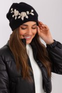 Czapka Model AT-CZ-2329-1.85 Black/Beige - AT AT Czapka Model AT-CZ-2329-1.85 Black/Beige - AT AT