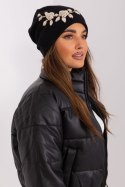 Czapka Model AT-CZ-2329-1.85 Black/Beige - AT AT Czapka Model AT-CZ-2329-1.85 Black/Beige - AT AT