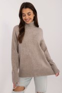Golf Damski Model AT-SW-2342-1.35 Dark Beige - AT AT Golf Damski Model AT-SW-2342-1.35 Dark Beige - AT AT